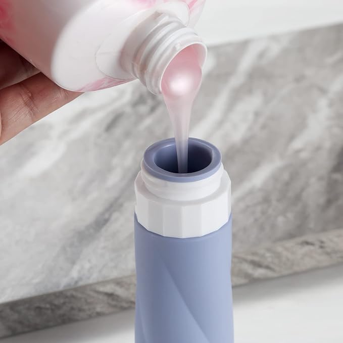 Gemice Travel Bottles for Toiletries, 3oz Tsa Approved Travel Size Containers BPA Free Leak Proof Travel Tubes Refillable Liquid Travel Accessories with Clear Toiletry Bag (4 Pack)