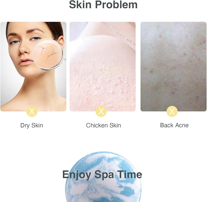 Blue Bath Bombs for Women Spa Gift Set with Peppermint Essential Oils Sea Salt Relaxing Birthday Gift for Her Bubble Bath Skincare Relaxation Aromatherapy Gifts