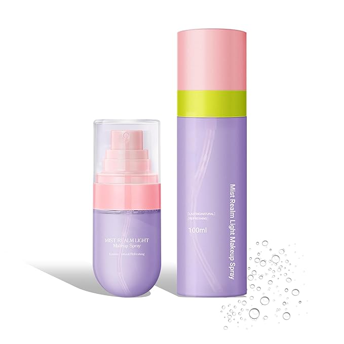 2PCS Makeup Setting Spray Set for Face, Weightless Long Lasting Waterproof Fixing Makeup Setting Face Spray, Smudge-proof, Hydrating & Refreshing Setting Spray(F)