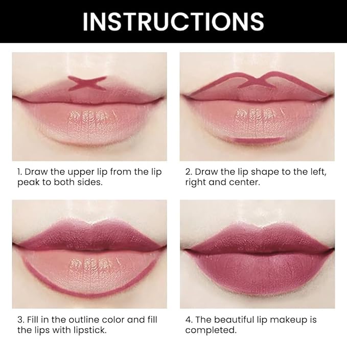 evpct 1Pcs More Blush Lip Liner and Lipstick Set Kit for Women, Matte Lips Kit with Lip Liner Lip Stains Long Lasting Waterproof 24 Hour Lipstick and Lip Liners Combo Lipliners Pencil 30#