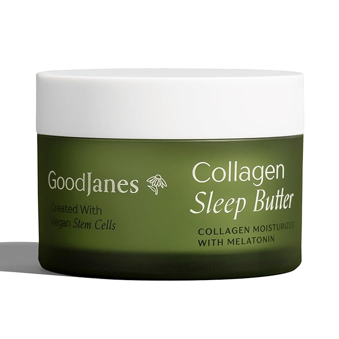 Collagen Sleep Butter Night Cream with Vegan Collagen, Hyaluronic Acid & Melatonin Complex – Hydrating Overnight Moisturizer for Dry or Mature Skin