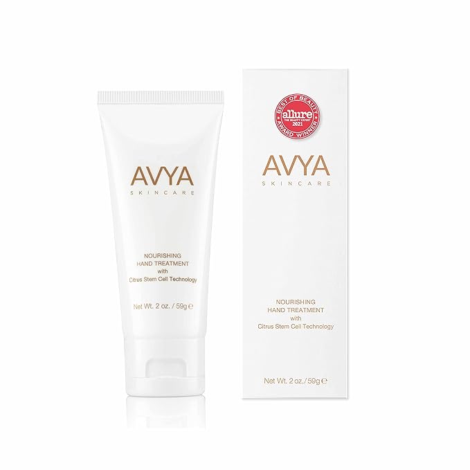 AVYA Hydrating Hand Lotion for Dry Skin – Nourishing Hand Healing Treatment for Dry and Ashy Skin/Hyaluronic Acid and Citrus Stem Cell Technology/Advanced Ayurvedic Skincare (2oz)