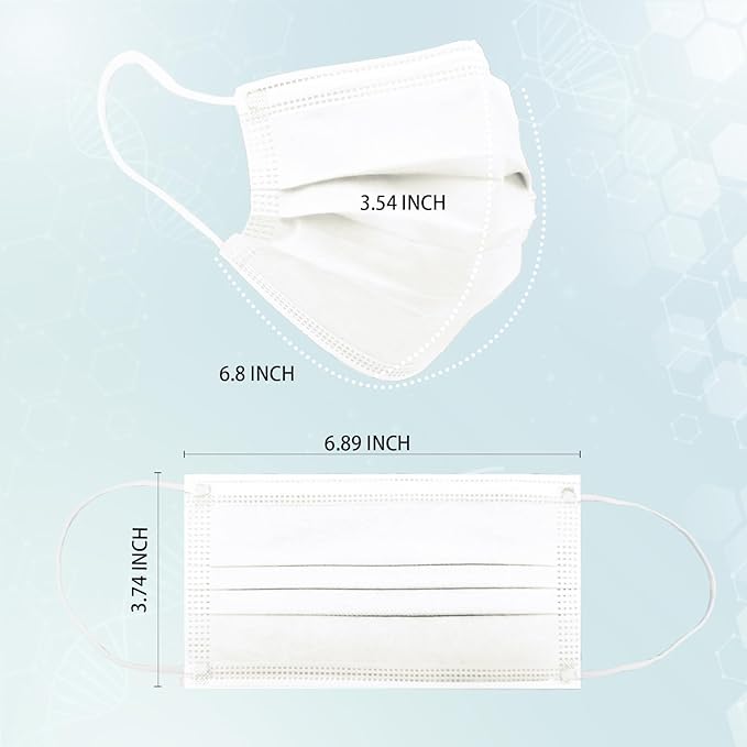 50PCS Disposable Masks Individually Packed 3-Layer Protection Suitable for Adults Elderly and Children.