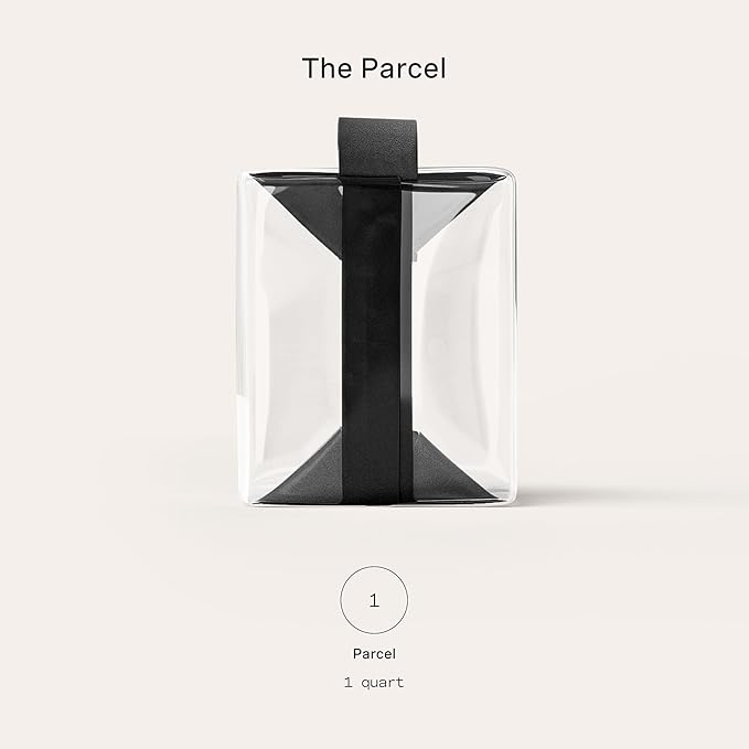 Cadence Parcel - Clear Dopp Kit with Magnetic Closure - Durable and Leak-Resistant Travel Toiletry Kit - TSA-Compliant & Modular Design - Hygiene Bag for Travel Essentials - 1 Qt - Ink