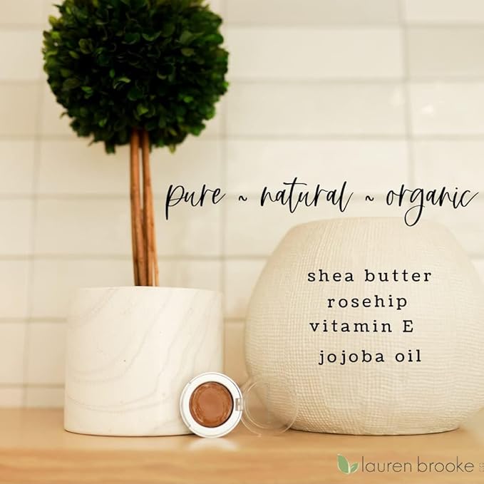 Lauren Brooke Cosmetiques Cream Eyeshadow | Natural Organic Eye Makeup, Richly Pigmented Creme Eyeshadow For Women (Dark Cocoa (Matte))