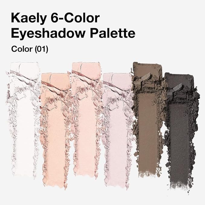 Kaely 6 Color Mini Nude Eyeshadow Palette Makeup, Highly Pigmented Eye Shadow Palette Waterproof, Natural Matte Eye Shadow Palette, paleta de sombras de ojos, Vegan & Cruelty-free, 01