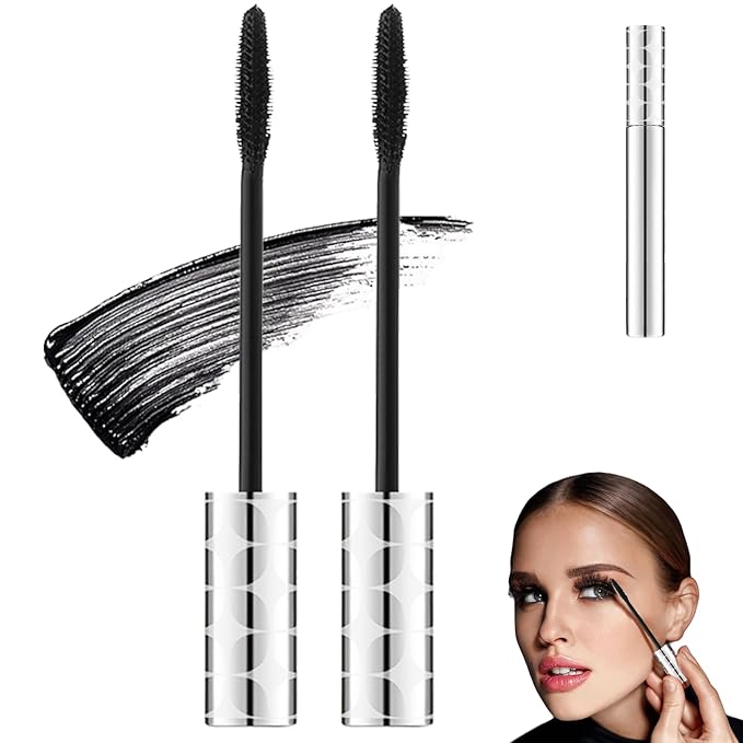 Mascara for Older Women 60 Plus, 2025 New Mascara Volume and Length for Mature Women with Thinning Lashes, Waterproof Long Lasting for Eyelash Makeup (2Pcs Black)