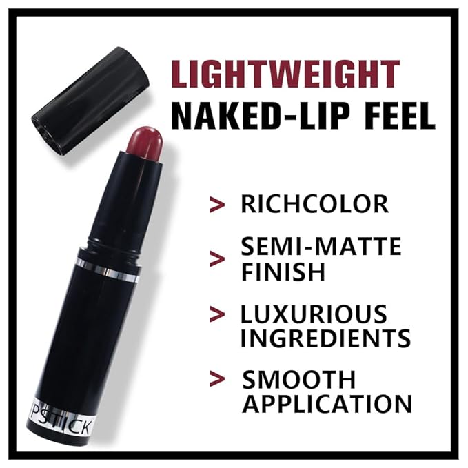 Dark Red Matte Lipstick Crayon Pencil Set,Velvet Lip Stick for Women 24 Hour Long Lasting Waterproof Lip Liner,Magic Lipstick 24 Hours Original Lip Liner Makeup Stain Long Lasting Waterproof