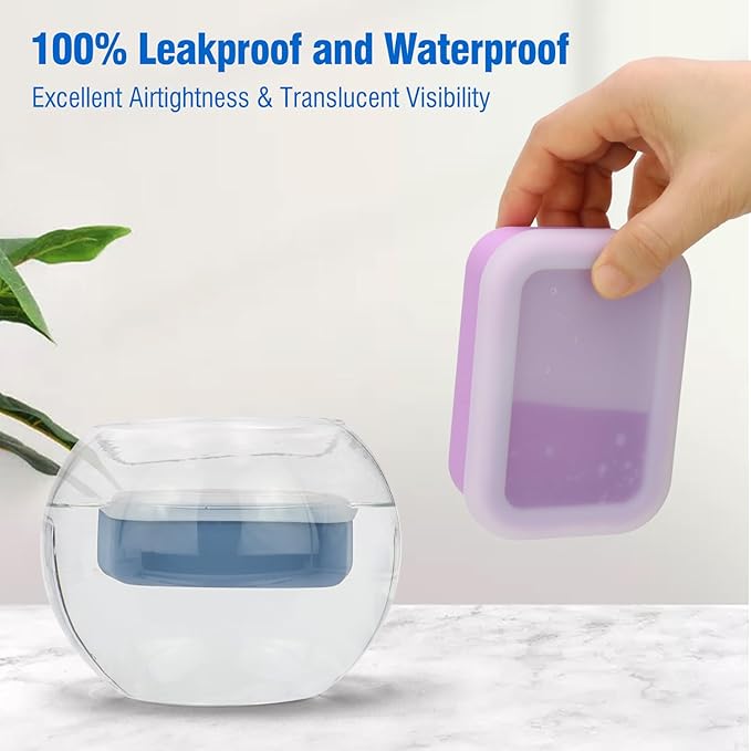 Enhanced Leak Proof Soap Container, Compact Silicone Travel Soap Holder with Drainage Pad, Shampoo Bar Case for Travel, Camping, Gym and Dormitory (Purple)