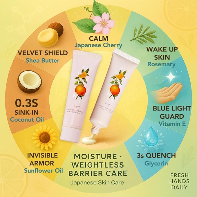 Shea Butter Hand Cream for Dry Cracked Hands, Birthday Gifts for Women,Bridesmaid Gifts,Nurse Gifts,Teacher Appreciation Gifts,Japanese Fragrance Hand Lotion Moisturizer Travel Size1.7fl.ozx4