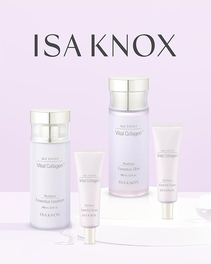 ISA KNOX Age Focus Vital Collagen Skincare Set (14.54 fl oz) - Korean Skincare for Firming, Hydrating, and Nourishing. with Low-Molecular Collagen and Essential Vitamins.