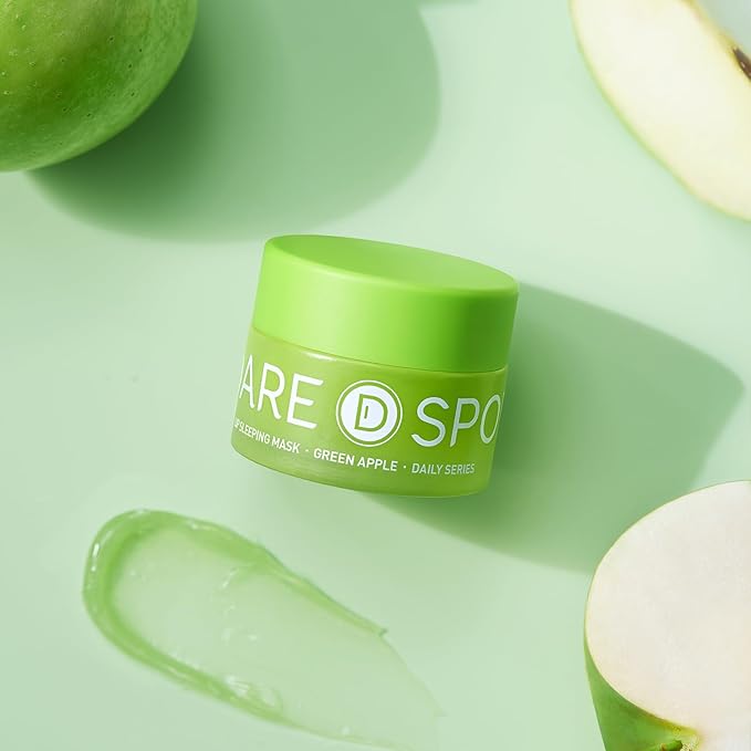 Sleeping Lip Mask Green Apple - Repair for Dry Cracked Lips, Infused with Vitamin C and Shea Butter, Lip Mask Nourish and Revitalize Overnight, Wake to Softer, Smoother, Glow Lip - 0.42 Fl Oz