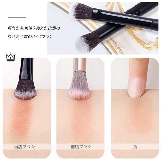 MSQ Eye Makeup Brushes 12pcs Eyeshadow Makeup Brushes Set with Soft Synthetic Hairs & Real Wood Handle for Eyeshadow, Eyebrow, Eyeliner, Blending(Black without bag)