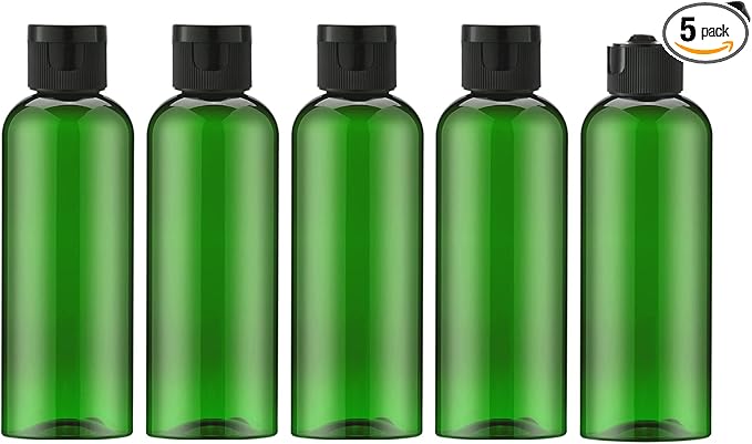 LISAPACK 3.4 oz Travel Bottles for Toiletries, Plastic Travel Size Containers for Shampoo Conditioner TSA Approved, Empty Small Squeeze for Lotion, Leak Proof Mini Liquid Tube for Refillable Green