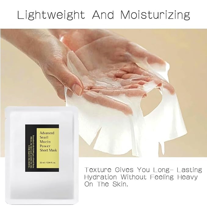 $1.79 Each - Snail Mucin Face Masks 12 Pack Korean Skincare - Deep Moisturizing Sheet Masks for Dry Sensitive Skin - Hydrating Face Mask No Parabens Sulfates - Cruelty Free Never Tested Animals