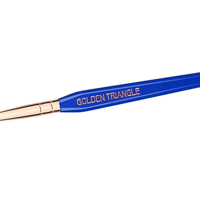 Bdellium Tools Professional Makeup Brush - Golden Triangle 762 Small Angle - With All Vegan and Soft Synthetic Fibers, For Shaping & Filling Eyebrows (Blue, 1pc)