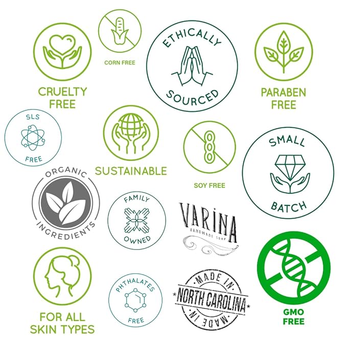 Organic Lemongrass Bar Soap - Gentle Cleansing for Sensitive Skin, Herbal and Mint - 3 Pack