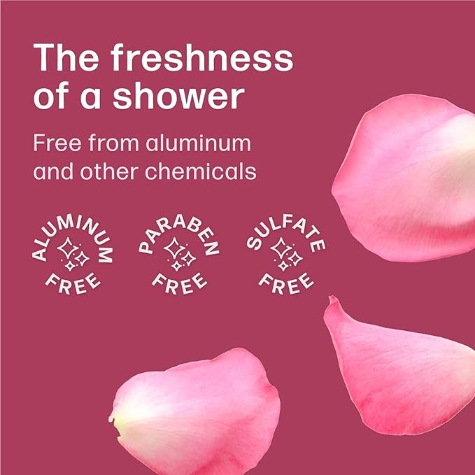 Deodorant Wipes - A Fresh Start When You’re On the Go - Aluminum, Paraben, and Sulfate Free - Rose Scent - 50 Individually Wrapped Wipes