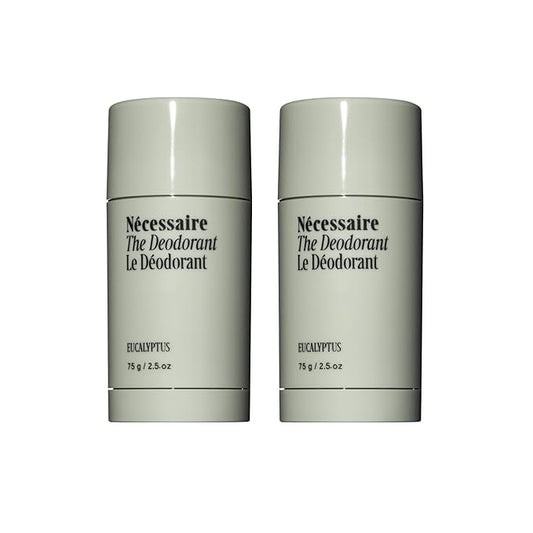Nécessaire The Deodorant Duo Eucalyptus | Natural Aluminum Free Deodorant For Women & Men. Extra Strength Treatment with Mandelic Acid. Free of Baking Soda, Ozokerite & Parabens (75 g/2.5 oz)