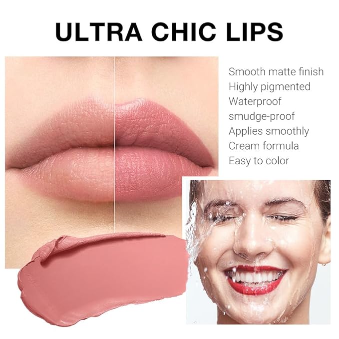 evpct Mauve Nude Pink Matte Creamy Lipstick for Women, Long Lasting Waterproof Velvet Lipstick, Lip Stick Crayon Buildable Blendable Creamy Color, Longwear Lip Makeup Cruelty-free 24 hours original 02