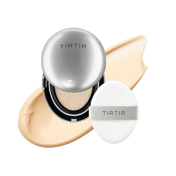 [*Mini Size*] TIRTIR Aura Glow Silver Cushion | Korean Cushion Foundation, (#13N Fair Ivory, 0.15 Fl Oz)