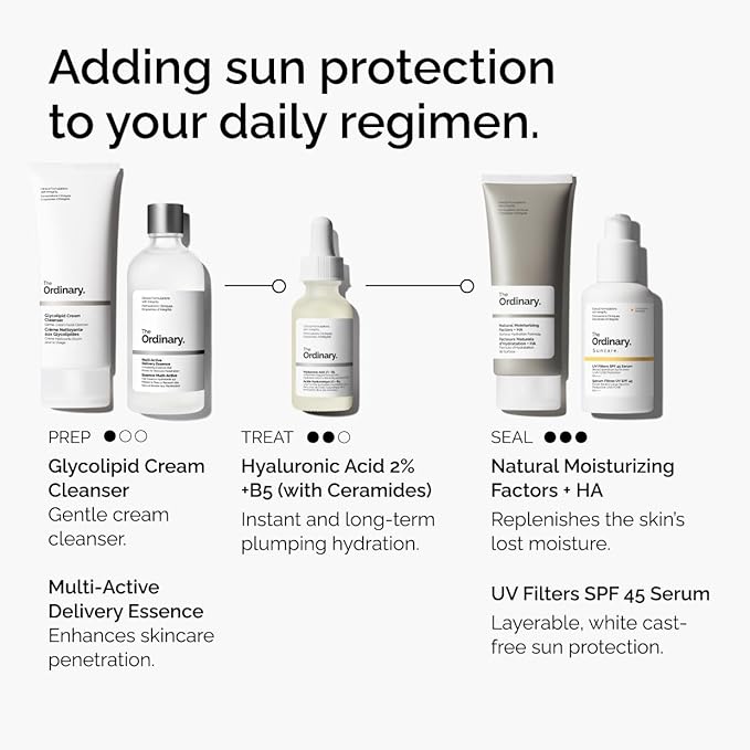 The Ordinary UV Filters SPF 45 Serum Sunscreen for Face, Lightweight Hydrating Broad-Spectrum Sunscreen, UVA/UVB Protection, Non-Comedogenic, No White Cast, 2 Fl Oz (Pack of 2)