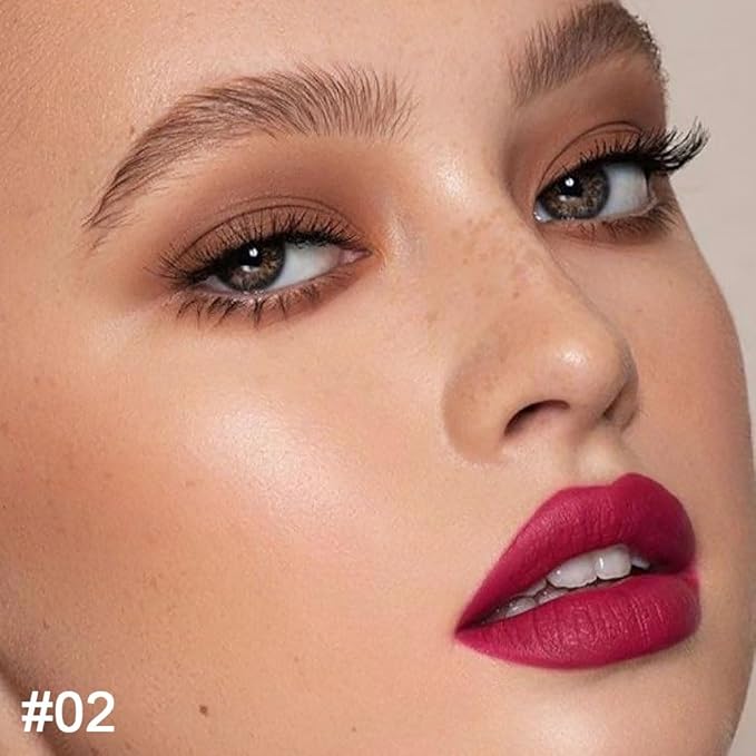 evpct 1Pcs Plum Red Matte Lip Liner & Lipstick Set Kit for Women - Long Lasting, Waterproof, 24 Hour Lipstick & Lip Liners Combo