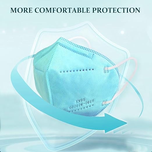 Blue KN95 Face Masks 100 Pack Breathable Disposable Face Masks