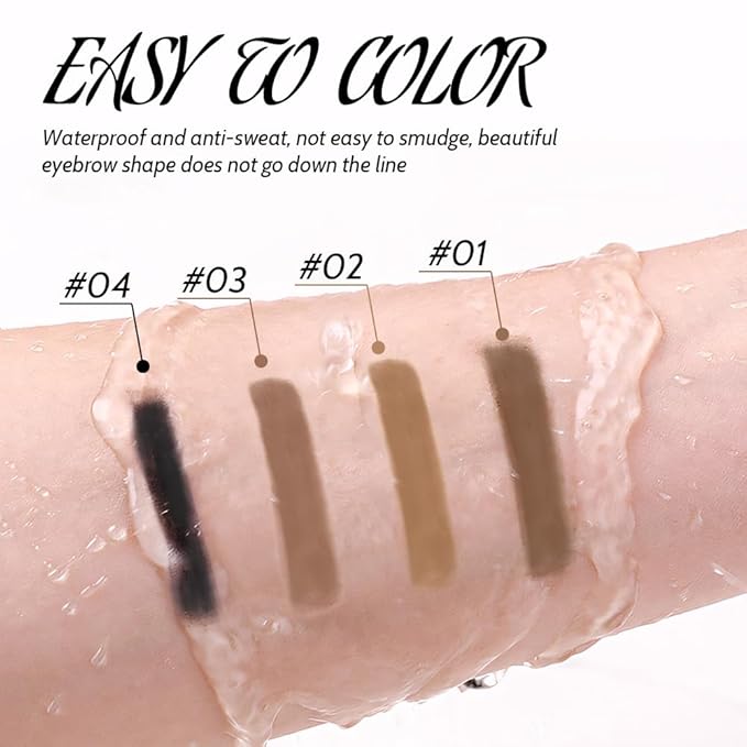 6 Pcs Light Brown Eyebrow Pencils for Women,with Spoolie Brush,Eyebrow Pencil Soft Textured,Waterproof Sweat-proof for Fills in Sparse Areas and Gaps Create a Natural Eye Brow,Vegan & Cruelty-Free