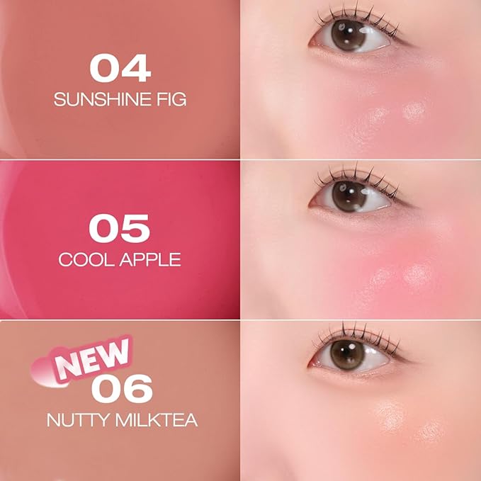 PERIPERA SYRUPY TOK CHEEK 5 Colors, Liquid Blush, Dewy Finish and Hydrates All day, Soft Velvet Texture Face Cheek Tint (06 NUTTY MILKTEA, One Size)