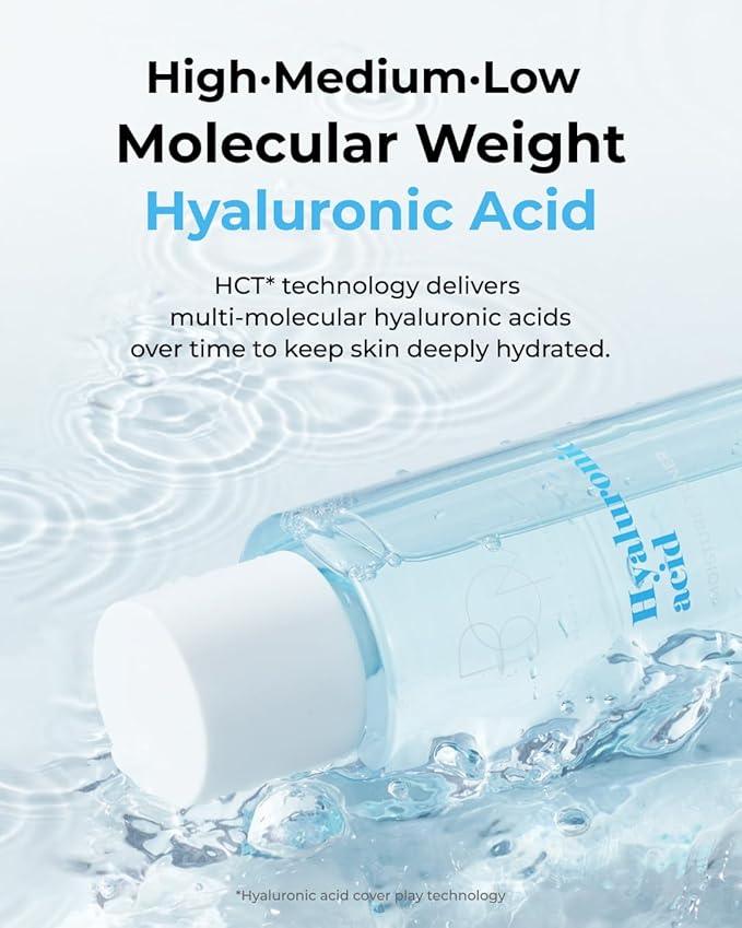 BOM Hyaluronic Acid Moisture Toner 6.76 fl oz, Lightweight Vegan Toner with Vitamins, 72 Hour Hydration Lock, Non Sticky Formula, Hypoallergenic, Sensitive Skin, Korean Skincare
