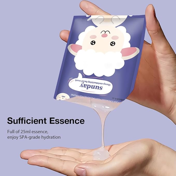 Kaely 6 Pack Animal Character Sheet Masks, Face Masks for Kids Teens Skin Care, Korean Soothe Facial Mask for All Skin Types, Girls Night Skincare Spa Party, Birthday Gifts for Women Men, Set07