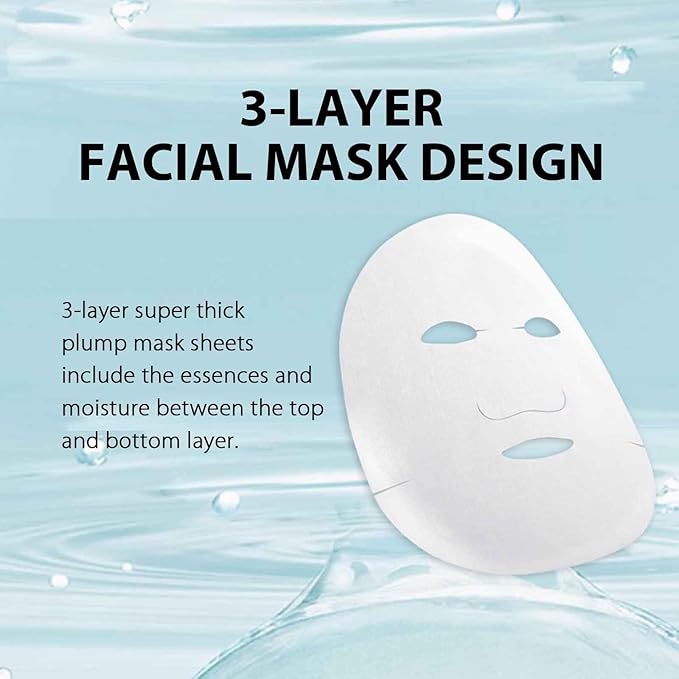 Lululun 5 Sheet INSTANT Skin Care Face Mask for Women & Men, Hydrating Face Masks Skincare with Lavender Extract, Vitamin E& Butylene Glycol, Organic Face Mask & Sheet Mask in Japan, ONE NIGHT - CLEAR