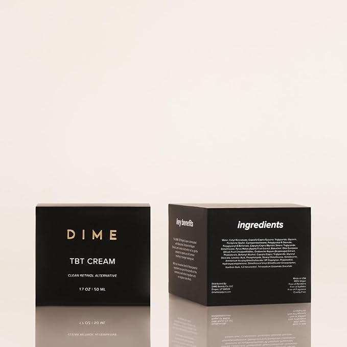 Dime Beauty TBT Cream, Anti-Aging Retinol Cream Alternative and Face Moisturizer with Bakuchiol, Lightweight Night Cream 1.7 oz / 50 ml