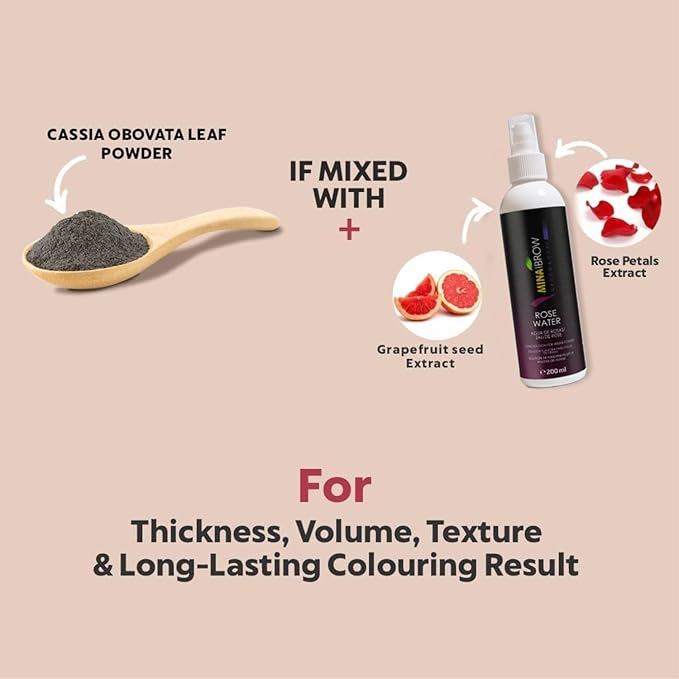 MINA iBrow Henna Hair Color Professional Tint Kit with Brush Combo Pack | Covers Gray Hair-Lasts up to 6 weeks | No Ammonia No Lead | Vegan & Cruelty Free | up to 30 Applications (Burgundy)
