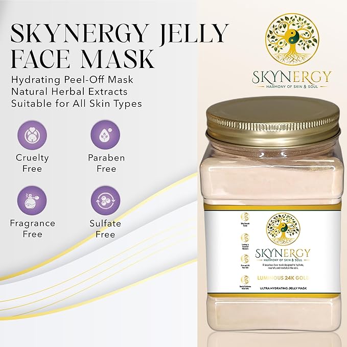 Luminous 24k Gold Jelly Mask - Professional Grade HydroGlo Jelly face Masks Skin Hydration, Radiance and Reduced Pigmentation | Vajafacial jelly mask |12 Applications (30Fl Oz)
