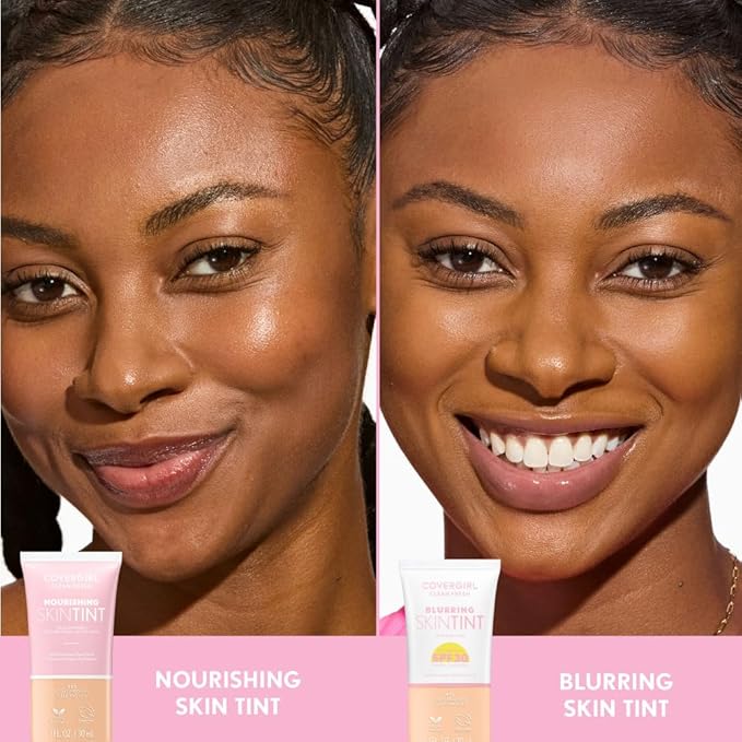 COVERGIRL Clean Fresh Blurring Skin Tint with SPF 30, 465 Deep Neutral, Liquid Foundation, Soft Matte Finish, Smooths, Brightens, Blurs Pores, Mineral Sunscreen, Vegan Formula