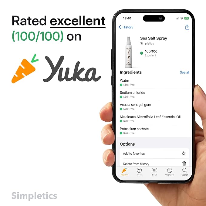 Simpletics Himalayan Sea Salt Hair Spray (Pineapple Scent) – Natural 5-Ingredient Formula for Beach Waves & Volume – Light Hold, Non-Greasy, Paraben & Sulfate Free – Unisex 8 fl oz