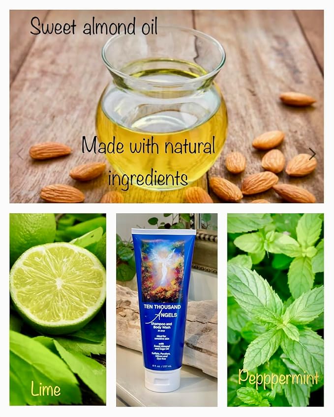 Shampoo Body wash in one, sulfate, paraben and silicone free. For all types of hair. Wonderful on sensitive skin Two in one product. Safe for color treated hair.