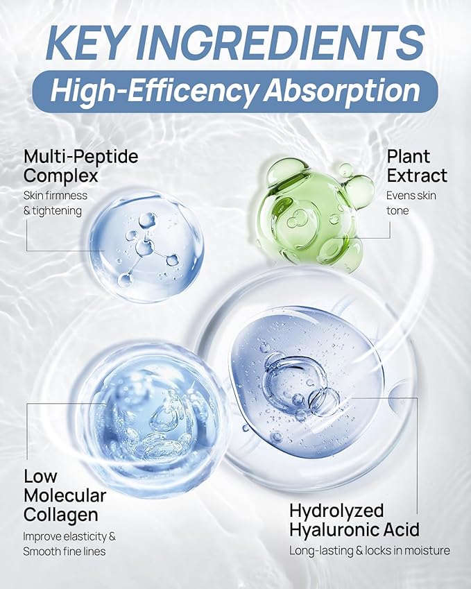 6 Pcs Bio-Collagen Face Mask, Overnight Hydrating Hydrogel Face Masks for All Skin Types - Fine Lines, Elasticity, Pore Minimizing, Firming, Glass Skin Korean Skin Care