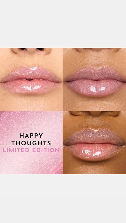 Lawless Women's x LoveShackFancy Forget The Filler Lip Plumping Gloss, Happy Thoughts, Pink, 0.11 Ounce