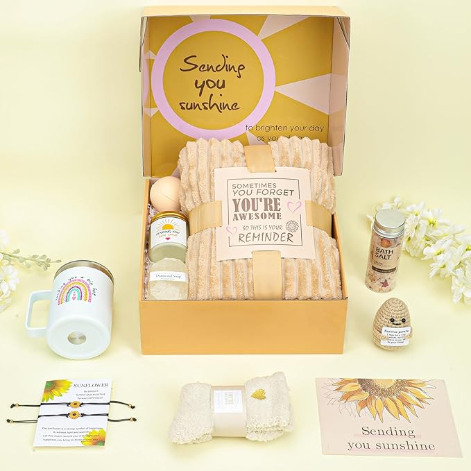 Get Well Gifts for Women After Surgery 10pc Gift Baskets Feel Better Spa Gift Basket Care Package for Mom Her Wife Friend Grandma self care