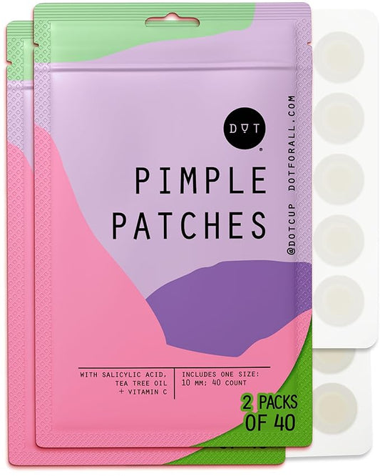Dot Pimple Zit Patches for Face – Dermatologist Recommended & Ranked 1 for Most Effective Blemish Support – All Natural Hydrocolloid Acne Stickers with Vitamin C & Salicylic Acid (10 mm, 80 ct)