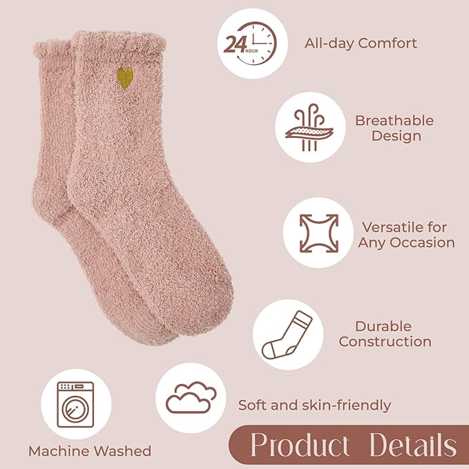American Trends Coral Fleece Cloud Socks Ultra-Soft Fuzzy Warm Sleep Socks Cozy Unisex Gifts for Birthday Self-Care