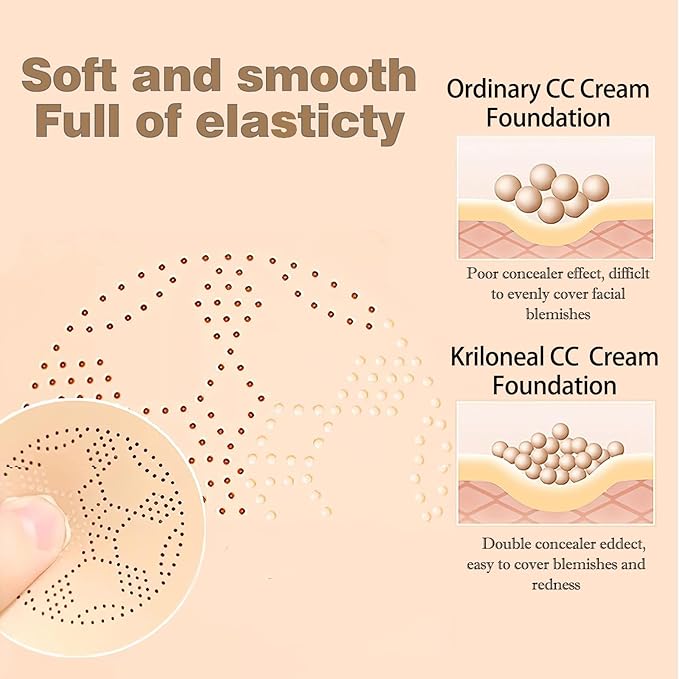 CC Cream Foundation Mushroom Head Air Cushion Face Makeup Moisturizing Concealer Waterproof Oil Control Long-Lasting Nude Makeup Even Skin Tone for All Skin Types (Light Brown)