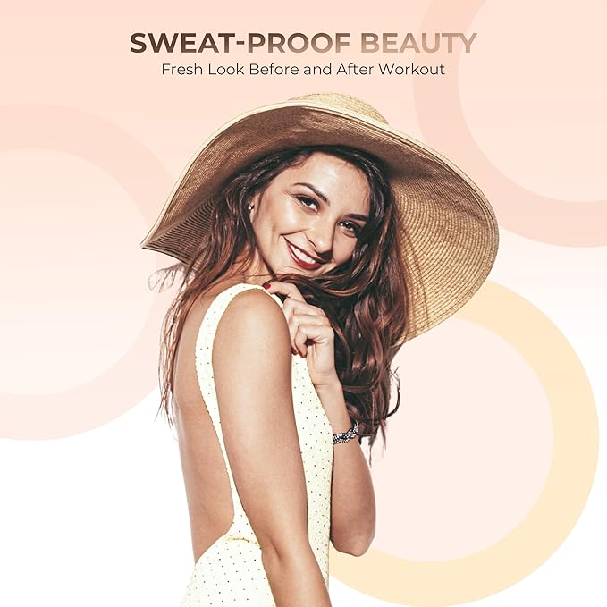 4pc Full Size Kit (Light Tan) Mineral Makeup Matte Translucent Loose Foundation + Kabuki Brush + Concealer + Finishing Setting Powder + Bare Face Full Coverage SPF 30 All Skin Types Waterproof