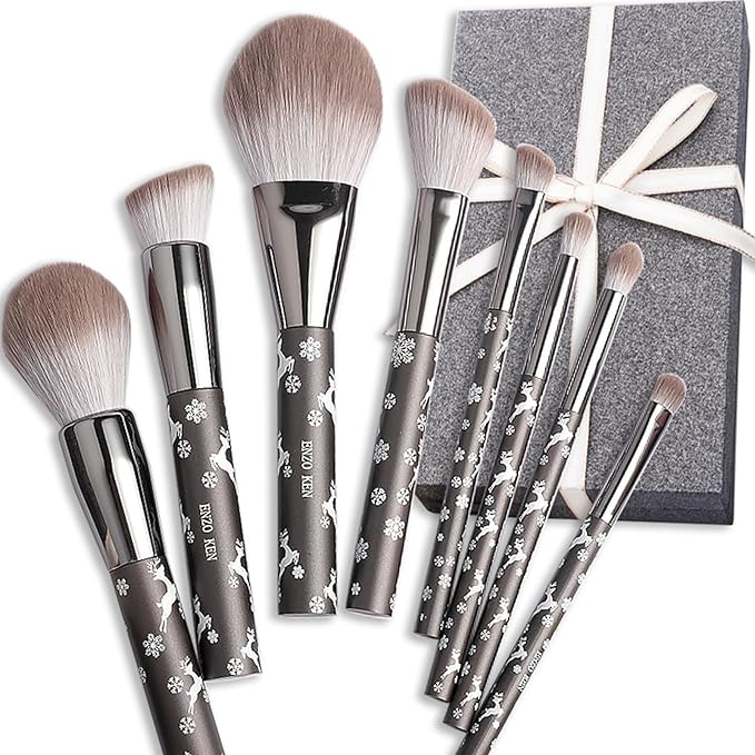 Natural Goat Hair Makeup Brush Set Professional, Snowflake Cosmetic Brushes Makeup Set, Natural Makeup Brushes, Natural Bristle Makeup Brushes, Natural Hair Makeup Brushes Set Professional.