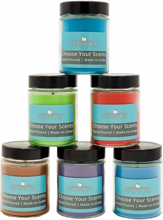 Luxury Scented Candle Gift Set – 6 Hand-Poured 9oz Soy Blend Candles | Made-to-Order with Custom Scents | Long-Lasting Aromatherapy for Home | Elegant Gift for Women, Birthday, Housewarming, Self-Care