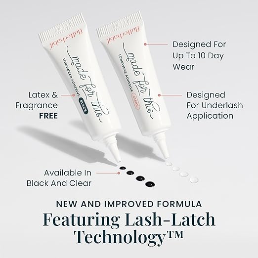 Made for This Eyelash Extension Adhesive - All-Day Hold Lash Cluster Glue for Effortless, Long-Lasting, Stunning Lashes - All-in-One Lash Glue (Black)