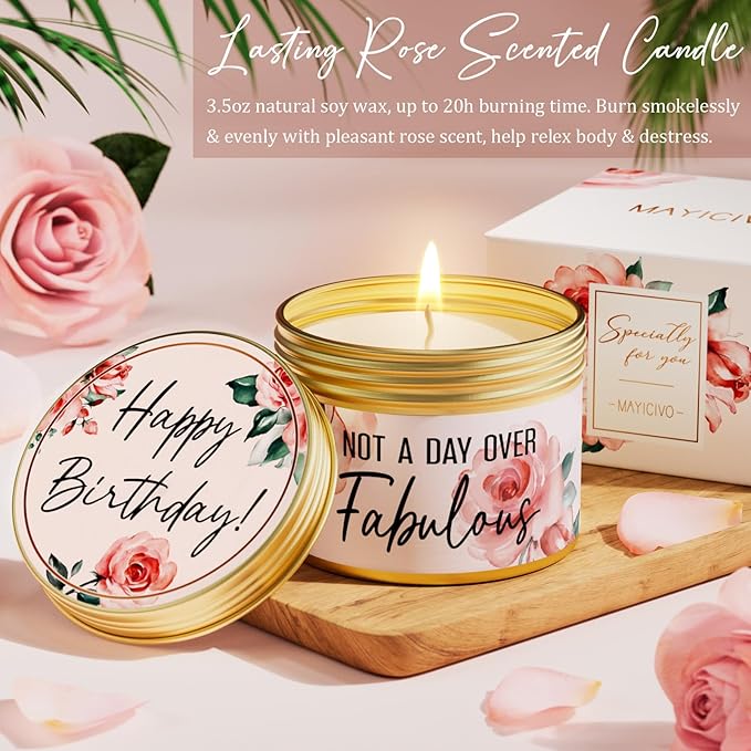 Birthday Gifts for Women Friendship, Rose Relaxing Spa Gifts Basket Set for Women, Self Care Gift Unique Happy Birthday Gifts Idea for Mom Her Best Friend Sister Wife Girlfriend Coworker Teacher Nurse